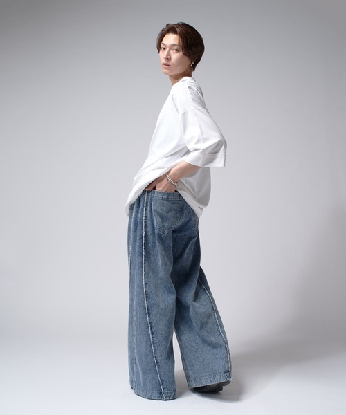 Lui's（ルイス）の「SHINE ビッグTシャツ（Tシャツ/カットソー・メンズ・ホワイト/グレー/チャコールグレー/ブラック・FREE）」の16枚目の写真