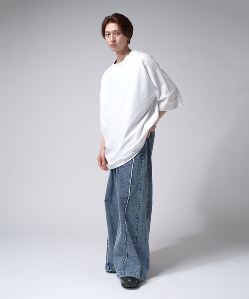 Lui's（ルイス）の「SHINE ビッグTシャツ（Tシャツ/カットソー・メンズ・ホワイト/グレー/チャコールグレー/ブラック・FREE）」の14枚目の写真