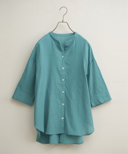 LBC(エルビーシー)の「【二の腕カバー★ シワになりにくい】リネンコットン5分袖シャツ(シャツ/ブラウス・レディース・ブラウン/ピンク/ダークカーキ・M)」の12枚目の写真