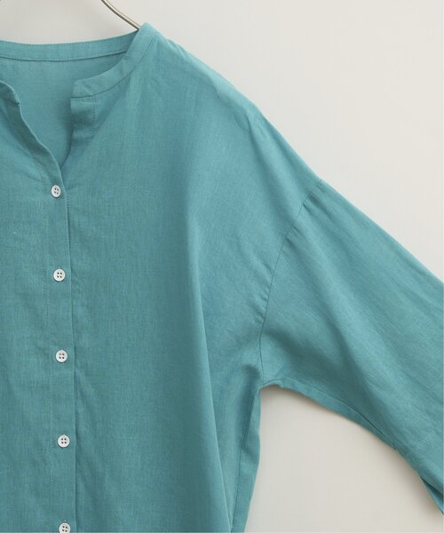 LBC(エルビーシー)の「【二の腕カバー★ シワになりにくい】リネンコットン5分袖シャツ(シャツ/ブラウス・レディース・ブラウン/ピンク/ダークカーキ・M)」の14枚目の写真