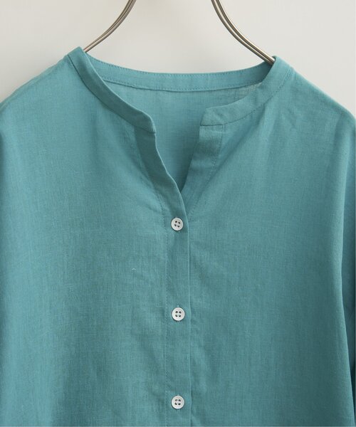 LBC(エルビーシー)の「【二の腕カバー★ シワになりにくい】リネンコットン5分袖シャツ(シャツ/ブラウス・レディース・ブラウン/ピンク/ダークカーキ・M)」の15枚目の写真