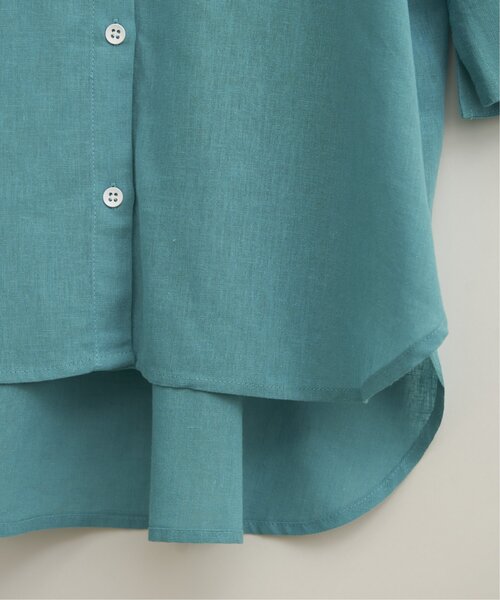 LBC(エルビーシー)の「【二の腕カバー★ シワになりにくい】リネンコットン5分袖シャツ(シャツ/ブラウス・レディース・ブラウン/ピンク/ダークカーキ・M)」の16枚目の写真