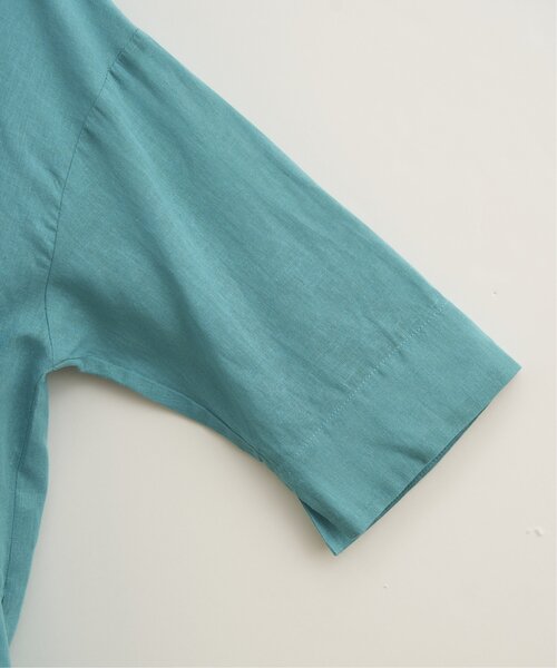 LBC(エルビーシー)の「【二の腕カバー★ シワになりにくい】リネンコットン5分袖シャツ(シャツ/ブラウス・レディース・ブラウン/ピンク/ダークカーキ・M)」の17枚目の写真