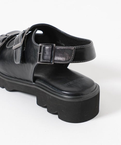 RAGEBLUE（レイジブルー）の「シンセティックレザー/グルカサンダル/ダブルベルトサンダル（サンダル・メンズ・ブラック系その他2/ブラック系その他・MEDIUM/LARGE）」の10枚目の写真