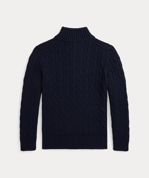 POLO RALPH LAUREN CHILDRENSWEAR(ポロ ラルフ ローレン チルドレンズウェア)の「ケーブルニット コットン クォータージップ セーター(ニット/セーター・キッズ・ネイビー系1・M/S/XL/L)」の2枚目の写真