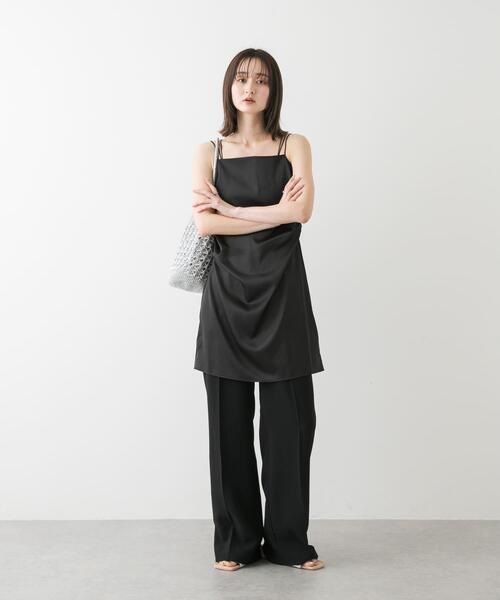 SENSE OF PLACE by URBAN RESEARCH（センスオブプレイスバイアーバンリサーチ）の「サテンタックミニキャミワンピース（ワンピース・レディース・ブラック/オフホワイト・ONE）」の8枚目の写真