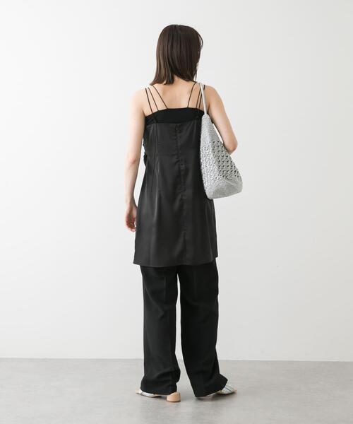 SENSE OF PLACE by URBAN RESEARCH（センスオブプレイスバイアーバンリサーチ）の「サテンタックミニキャミワンピース（ワンピース・レディース・ブラック/オフホワイト・ONE）」の11枚目の写真