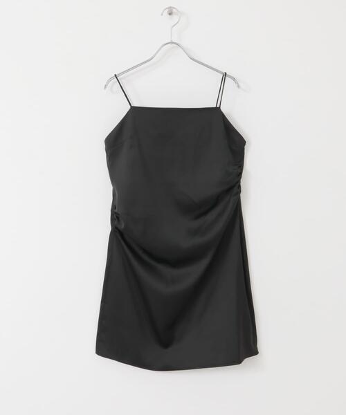 SENSE OF PLACE by URBAN RESEARCH（センスオブプレイスバイアーバンリサーチ）の「サテンタックミニキャミワンピース（ワンピース・レディース・ブラック/オフホワイト・ONE）」の12枚目の写真