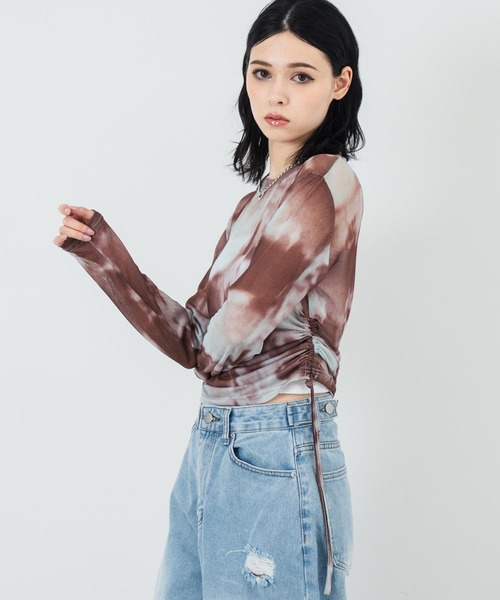 ANAP(アナップ)の「ニュアンス ペイント シアー トップス(Tシャツ/カットソー・レディース・ブラウン/グレー・FREE)」の14枚目の写真