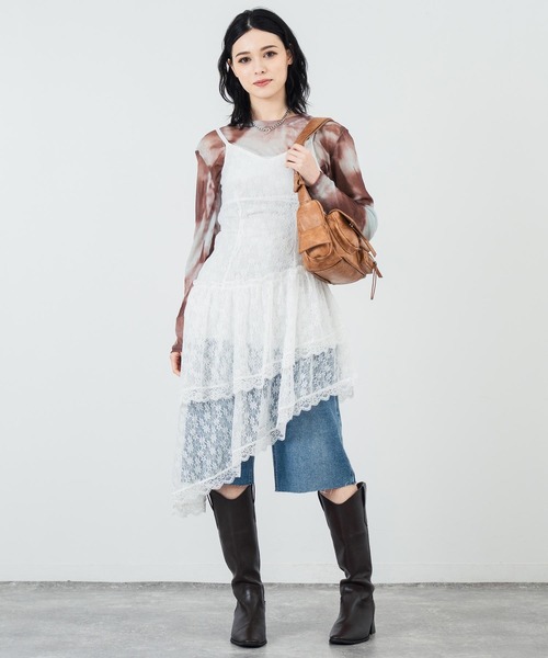 ANAP(アナップ)の「ニュアンス ペイント シアー トップス(Tシャツ/カットソー・レディース・ブラウン/グレー・FREE)」の10枚目の写真