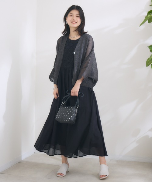 KATHARINE ROSS（キャサリンロス）の「【KATHARINE ROSS】スモッキングコットンワンピース（ワンピース・レディース・ブルー/ブラック/レッド・MEDIUM）」の4枚目の写真