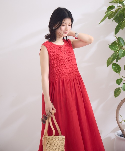 KATHARINE ROSS（キャサリンロス）の「【KATHARINE ROSS】スモッキングコットンワンピース（ワンピース・レディース・ブルー/ブラック/レッド・MEDIUM）」の12枚目の写真