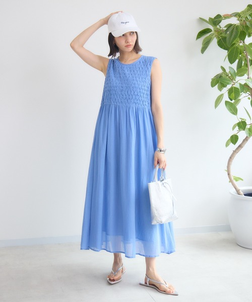 KATHARINE ROSS（キャサリンロス）の「【KATHARINE ROSS】スモッキングコットンワンピース（ワンピース・レディース・ブルー/ブラック/レッド・MEDIUM）」の17枚目の写真