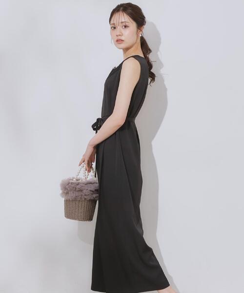 couture brooch(クチュールブローチ)の「【一枚で着映える】レース切替デザインオールインワン(サロペット/オーバーオール・レディース・ブラック/ナチュラル・38/40/42)」の11枚目の写真