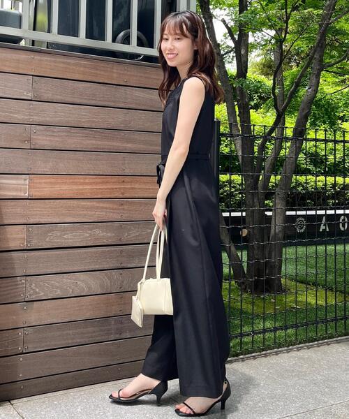 couture brooch(クチュールブローチ)の「【一枚で着映える】レース切替デザインオールインワン(サロペット/オーバーオール・レディース・ブラック/ナチュラル・38/40/42)」の15枚目の写真