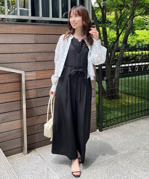 couture brooch(クチュールブローチ)の「【一枚で着映える】レース切替デザインオールインワン(サロペット/オーバーオール・レディース・ブラック/ナチュラル・38/40/42)」の17枚目の写真