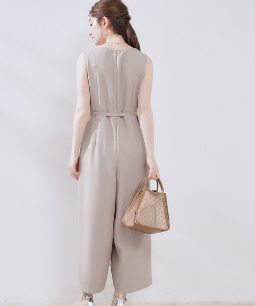 couture brooch(クチュールブローチ)の「【一枚で着映える】レース切替デザインオールインワン(サロペット/オーバーオール・レディース・ブラック/ナチュラル・38/40/42)」の22枚目の写真