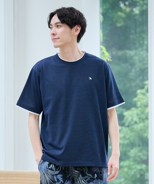 Arnold Palmer(アーノルドパーマー)の「シャンブレー鹿の子 フェイクレイヤード Tシャツ(Tシャツ/カットソー・メンズ・スカイブルー/ライラック/ネイビー・M/L/LL)」の20枚目の写真