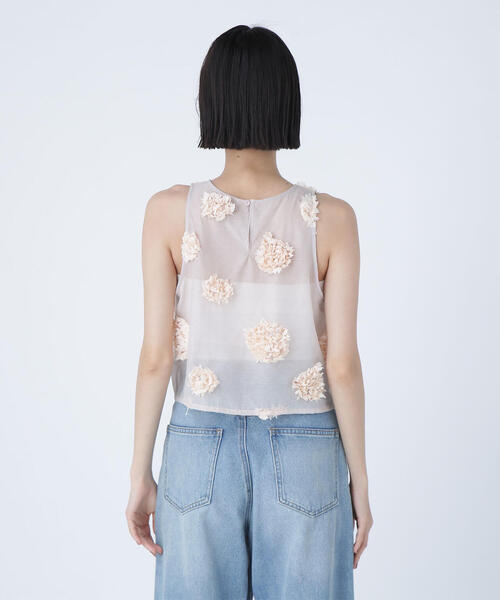 ブラウス シャツ 「BLANC」フラワーモチーフアメスリトップス レディース NATURAL BEAUTY BASIC ブラウス シャツ 「BLANC」フラワー