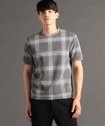 【canal deux Luxe】チェック柄 ダンボールニットTシャツ