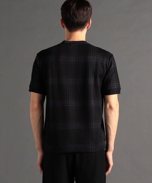 MONSIEUR NICOLE（ムッシュニコル）の「【canal deux Luxe】チェック柄 ダンボールニットTシャツ（Tシャツ/カットソー・メンズ・チャコールグレー/ブラック/ホワイト・LARGE/X-LARGE/MEDIUM）」の8枚目の写真