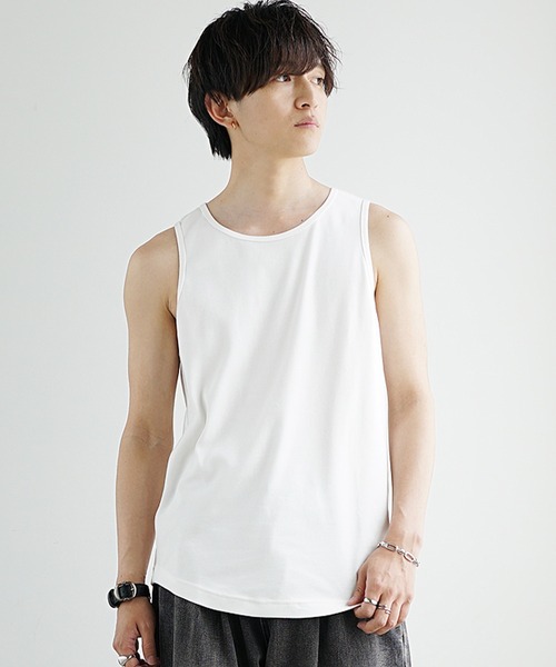 MinoriTY（マイノリティ）の「【MinoriTY】プレミアムコットンインナー専用タンクトップ メンズ ラウンドレギュラー（タンクトップ・メンズ・ホワイト/ブラック・L/M/S）」の9枚目の写真