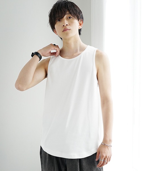 MinoriTY（マイノリティ）の「【MinoriTY】プレミアムコットンインナー専用タンクトップ メンズ ラウンドレギュラー（タンクトップ・メンズ・ホワイト/ブラック・L/M/S）」の11枚目の写真