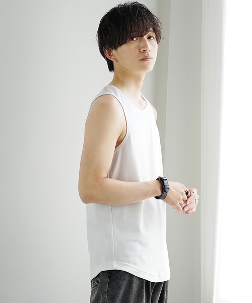 MinoriTY（マイノリティ）の「【MinoriTY】プレミアムコットンインナー専用タンクトップ メンズ ラウンドレギュラー（タンクトップ・メンズ・ホワイト/ブラック・L/M/S）」の12枚目の写真