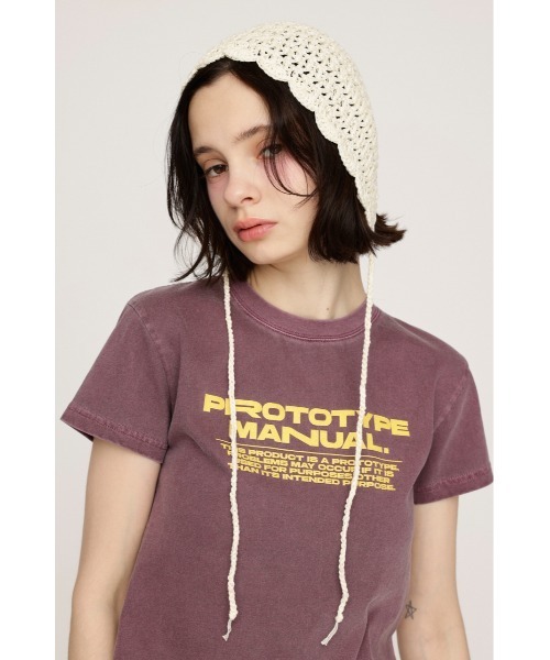 SLY（スライ）の「CROCHET BEANIE クロシェ ビーニー（ニットキャップ/ビーニー・レディース・アイボリー/ブラック・FREE）」の2枚目の写真