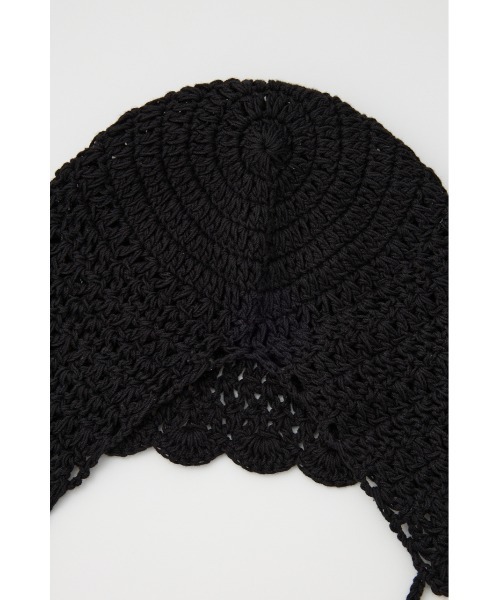 SLY（スライ）の「CROCHET BEANIE クロシェ ビーニー（ニットキャップ/ビーニー・レディース・アイボリー/ブラック・FREE）」の4枚目の写真