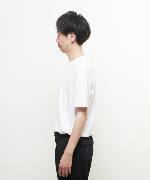 MEN'S MELROSE(メンズメルローズ)の「ダイヤモンドメッシュ半袖キーネックTシャツ(Tシャツ/カットソー・メンズ・ネイビー/ブラック/ホワイト・3/4/2)」の9枚目の写真