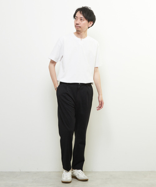 MEN'S MELROSE(メンズメルローズ)の「ダイヤモンドメッシュ半袖キーネックTシャツ(Tシャツ/カットソー・メンズ・ネイビー/ブラック/ホワイト・3/4/2)」の18枚目の写真