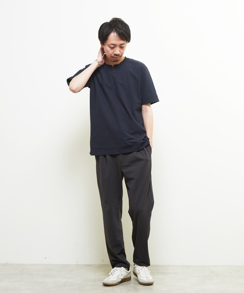 MEN'S MELROSE(メンズメルローズ)の「ダイヤモンドメッシュ半袖キーネックTシャツ(Tシャツ/カットソー・メンズ・ネイビー/ブラック/ホワイト・3/4/2)」の22枚目の写真