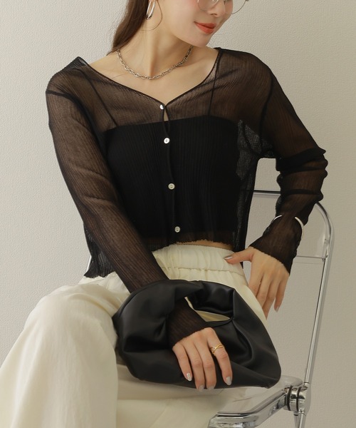 カーディガン SHEER V CARDIGAN レディース SHEER V NECK CARDIGAN｜HELIOPOLE｜HÉLIOPÔLE（エリオポール