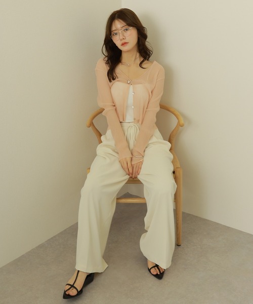 louren Vネックボディスーツ　ベージュ Vneck knit body suit – louren store