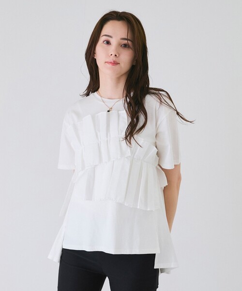 Jayro(ジャイロ)の「デコフリルTシャツ(Tシャツ/カットソー・レディース・ブラック/ホワイト・M)」の10枚目の写真