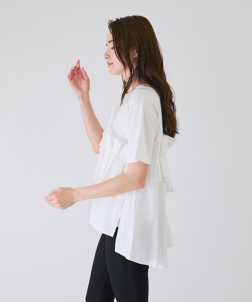 Jayro(ジャイロ)の「デコフリルTシャツ(Tシャツ/カットソー・レディース・ブラック/ホワイト・M)」の11枚目の写真