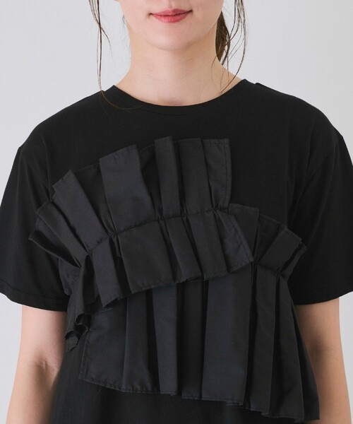 Jayro(ジャイロ)の「デコフリルTシャツ(Tシャツ/カットソー・レディース・ブラック/ホワイト・M)」の16枚目の写真