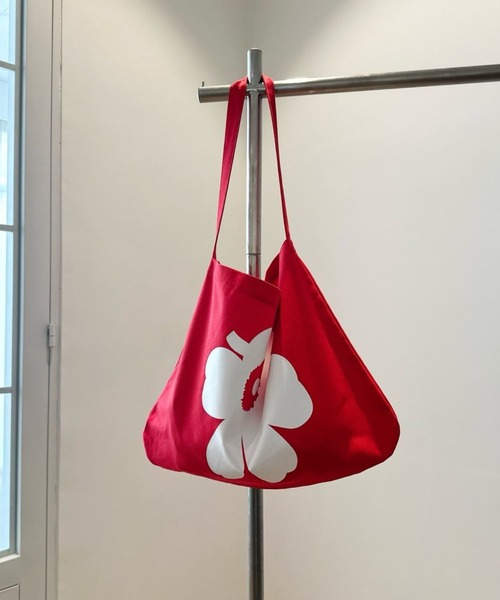 SPIGA(スピーガ)の「キャンバス地フラワーモチーフバッグ(トートバッグ・レディース・オフホワイト/グリーン/レッド・FREE)」の9枚目の写真