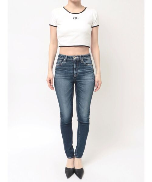 GYDA(ジェイダ)の「Symmetry GYDAバイカラーTシャツ(Tシャツ/カットソー・レディース・オフホワイト/ブラック/ピンク・FREE)」の10枚目の写真