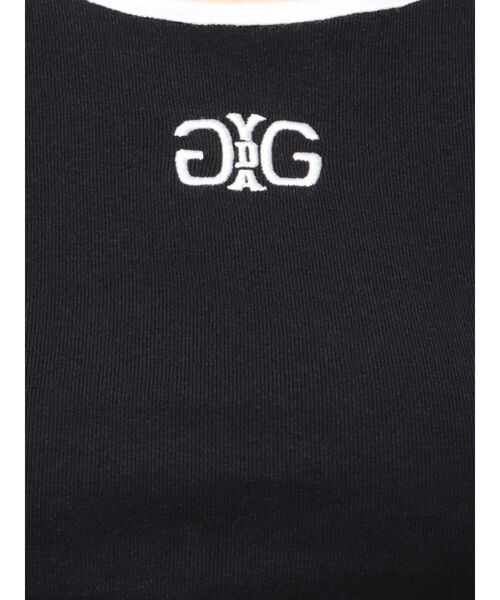 GYDA(ジェイダ)の「Symmetry GYDAバイカラーTシャツ(Tシャツ/カットソー・レディース・オフホワイト/ブラック/ピンク・FREE)」の11枚目の写真