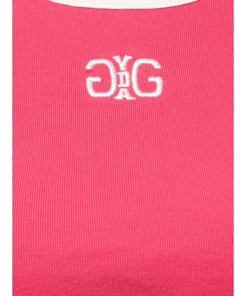 GYDA(ジェイダ)の「Symmetry GYDAバイカラーTシャツ(Tシャツ/カットソー・レディース・オフホワイト/ブラック/ピンク・FREE)」の12枚目の写真