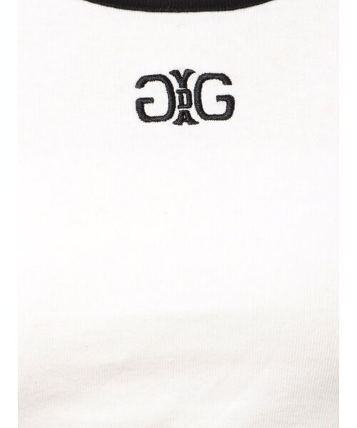 GYDA(ジェイダ)の「Symmetry GYDAバイカラーTシャツ(Tシャツ/カットソー・レディース・オフホワイト/ブラック/ピンク・FREE)」の13枚目の写真