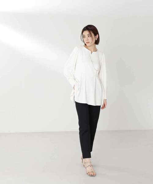 「NATURAL BEAUTY BASIC」 長袖ブラウス MEDIUM オフホワイト レディース NATURAL BEAUTY BASIC 「NATURAL BASIC」 長袖ブラウス MEDIUM