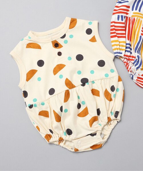 BREEZE（ブリーズ）の「【Bpop】総柄ボディオール（ロンパース・キッズ・レッド/アイボリー・70/80）」の2枚目の写真