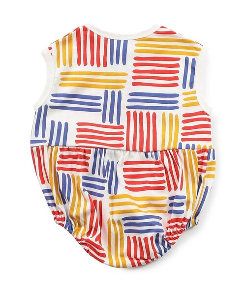 BREEZE（ブリーズ）の「【Bpop】総柄ボディオール（ロンパース・キッズ・レッド/アイボリー・70/80）」の10枚目の写真