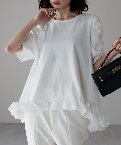 ギャザースリーブオーバーカットソー LASUD｜ギャザースリーブオーバーカットソー | Rakuten Fashion