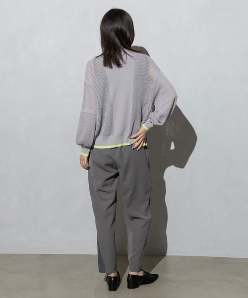 MARECHAL TERRE（マルシャルテル）の「ニットメッシュブルゾン（ブルゾン・レディース・ネイビー/ホワイト/ライトグレー/ブラック・MEDIUM）」の11枚目の写真