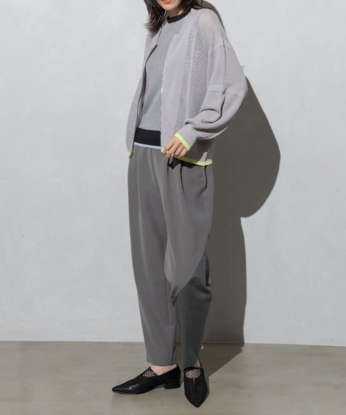 MARECHAL TERRE（マルシャルテル）の「ニットメッシュブルゾン（ブルゾン・レディース・ネイビー/ホワイト/ライトグレー/ブラック・MEDIUM）」の12枚目の写真