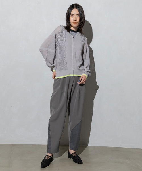 MARECHAL TERRE（マルシャルテル）の「ニットメッシュブルゾン（ブルゾン・レディース・ネイビー/ホワイト/ライトグレー/ブラック・MEDIUM）」の13枚目の写真